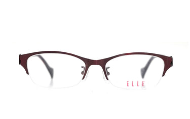 ELLE MAROON SQUARE HALF RIMLESS METAL FRAME
