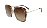 INVU Brown & Gold metal Box Women's Sunglasses