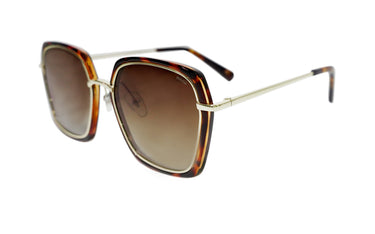 INVU Brown & Gold metal Box Women's Sunglasses