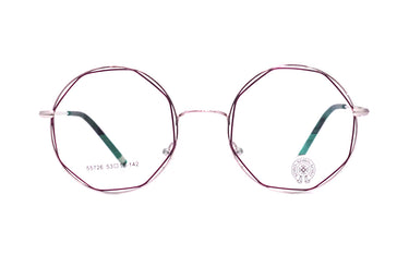 Purple & Silver Round Womens Frame
