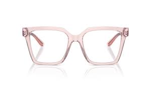 DOLCE & GABBANA TRANSPARENT PINK SQUARE PLASTIC FRAME