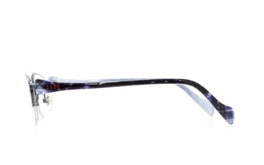 ELLE BLUE SQUARE HALF RIMLESS METAL FRAME