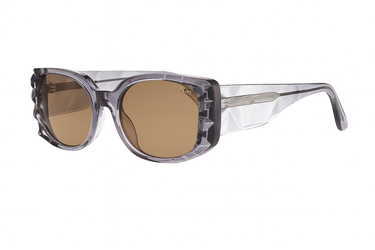 Ross Transparent Grey Rectangle Plastic Sunglass