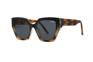 Ross Ambre Irregular Plastic Sunglass
