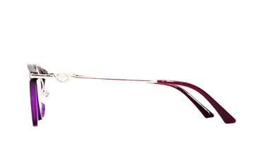 HELEN K KELLER Silver & Purple Round Womens Frame