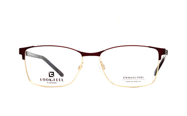LOOK & FEEL Maroon & Gold Square Womens Frame